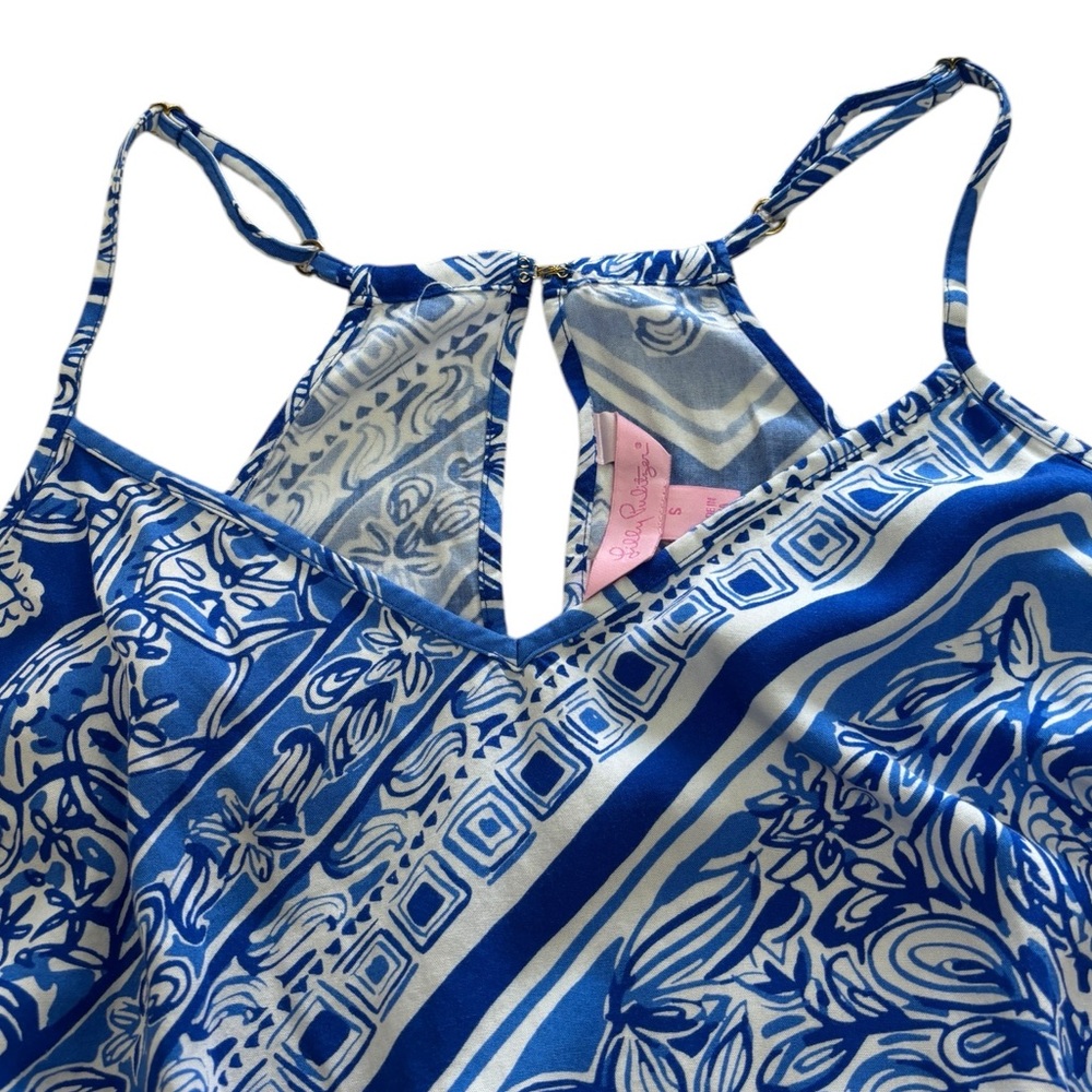 Lilly Pulitzer Dusk Blue Crush Romper Sz Small Lightweight Spring Summer Beach - Picture 7 of 12